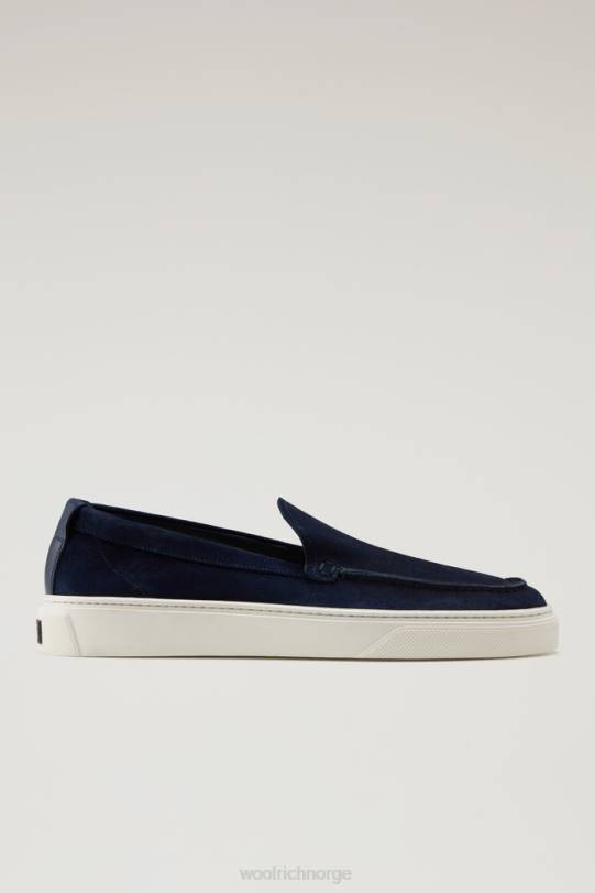 slip-on loafers i semsket skinn blå menn Woolrich fottøy 8PBN432