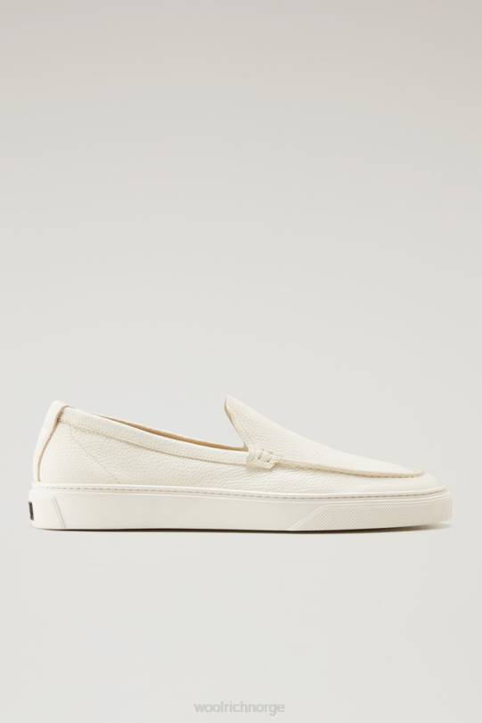 slip-on loafers i skinn pisket krem menn Woolrich fottøy 8PBN622