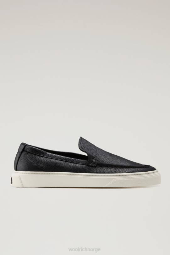 slip-on loafers i skinn svart menn Woolrich fottøy 8PBN609