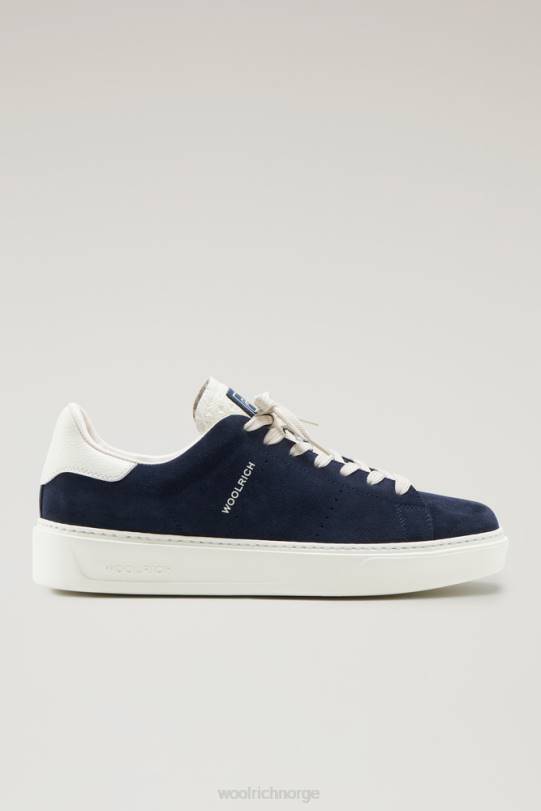 klassiske sneakers i semsket skinn med kontrastdetaljer blu pisket krem menn Woolrich fottøy 8PBN584