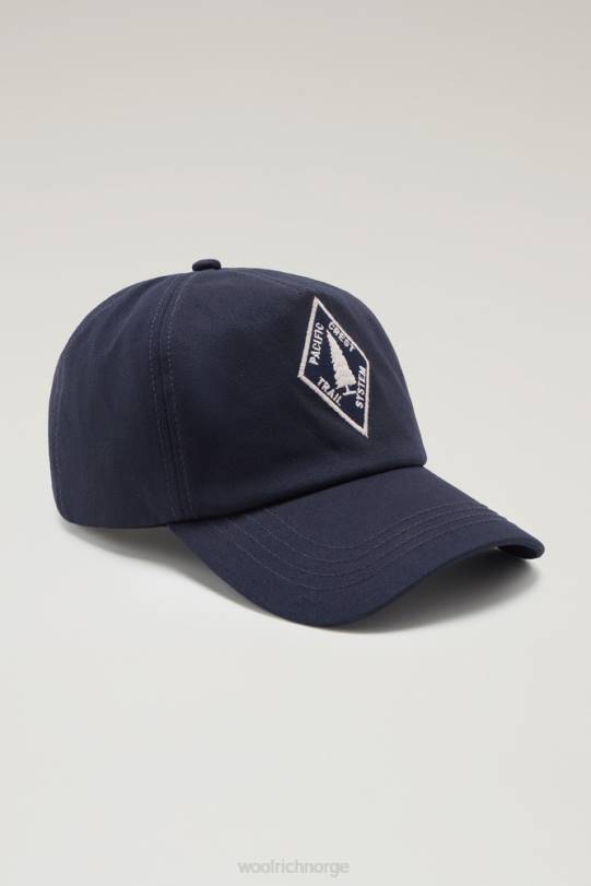 løyper brodert patch baseball cap melton blå menn Woolrich tilbehør 8PBN465
