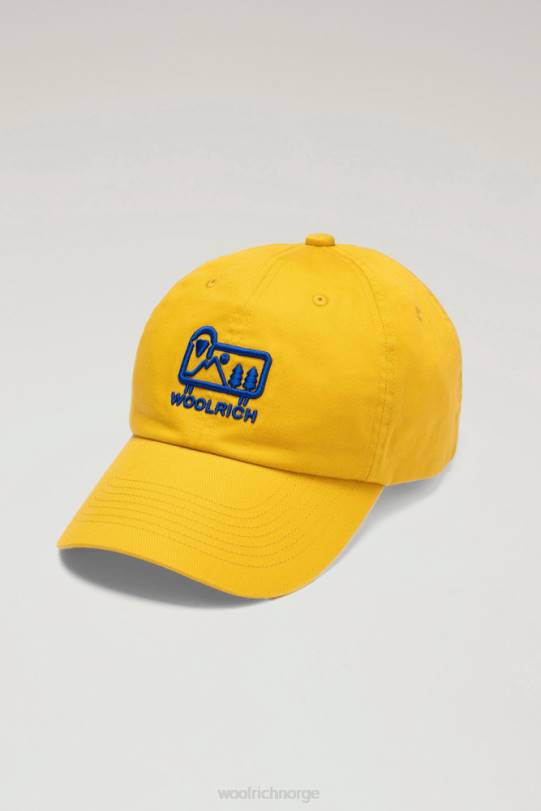 logo baseballcaps i ren bomullstwill mørk gul menn Woolrich tilbehør 8PBN441
