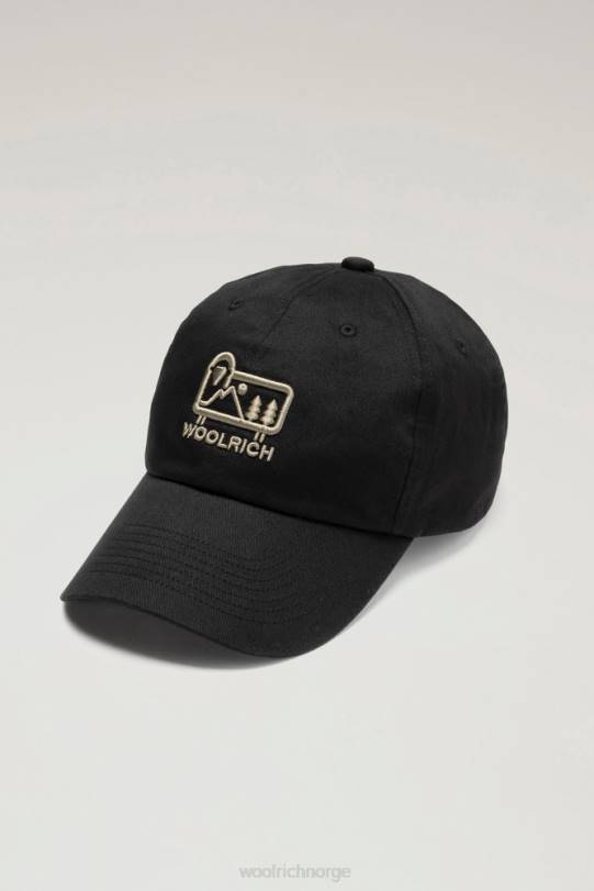 logo baseballcaps i ren bomullstwill svart menn Woolrich tilbehør 8PBN474
