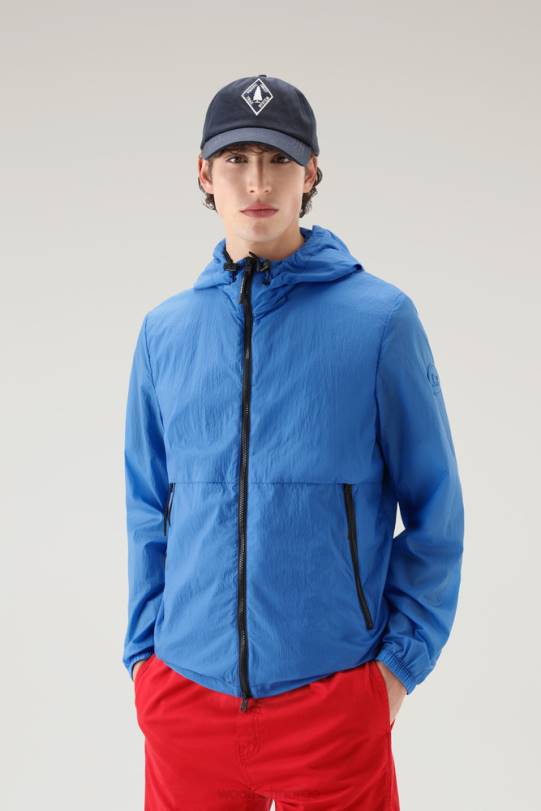 pakbar vindjakke i krøllet nylon campanula blå menn Woolrich klær 8PBN560