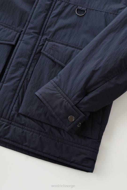 ripstop trucker-jakke med fôr i sherpaull melton blå menn Woolrich klær 8PBN649