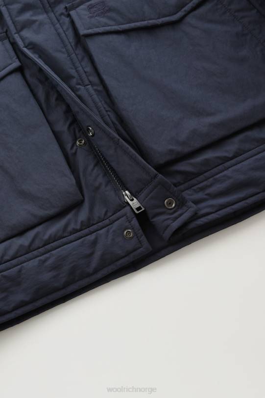 ripstop trucker-jakke med fôr i sherpaull melton blå menn Woolrich klær 8PBN649