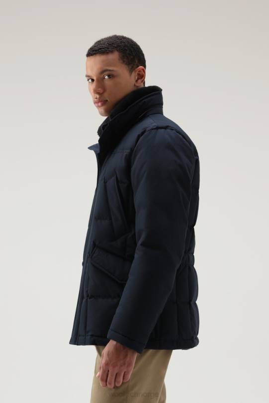 snøstorm jakke melton blå menn Woolrich klær 8PBN651