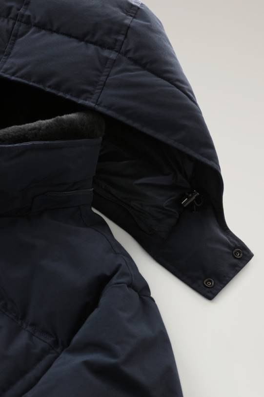 snøstorm jakke melton blå menn Woolrich klær 8PBN651