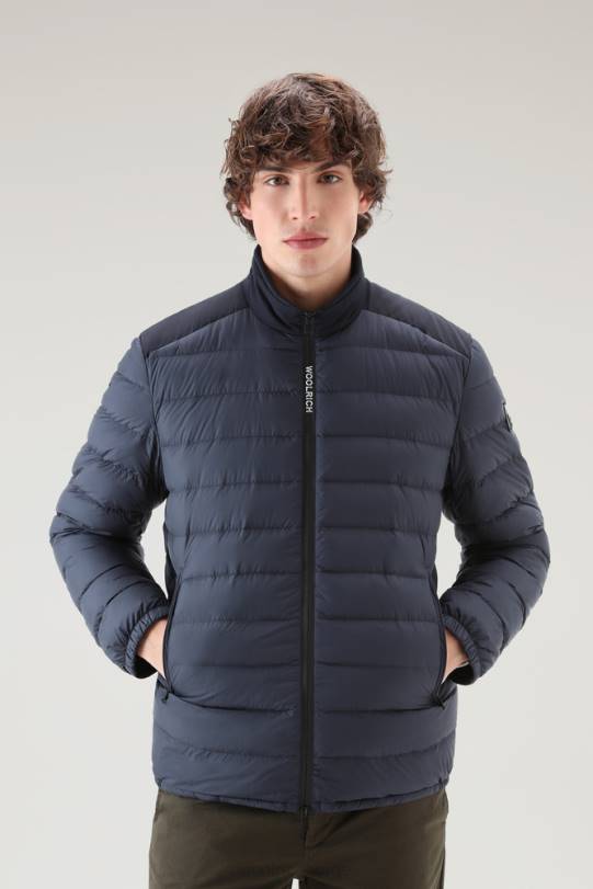 Bering tech lett dunjakke i mikrofiber melton blå menn Woolrich klær 8PBN420