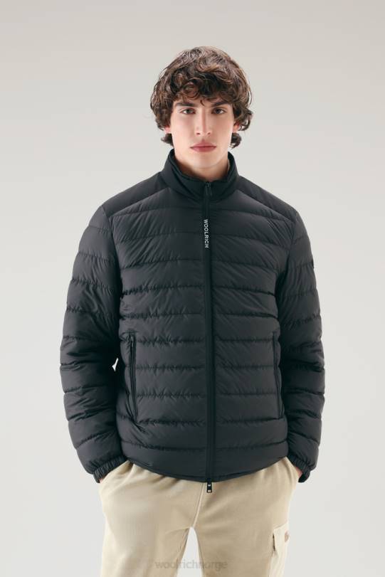 Bering tech lett dunjakke i mikrofiber svart menn Woolrich klær 8PBN455