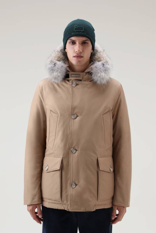 arktisk anorakk i ramarduk med avtakbar pels gull khaki menn Woolrich klær 8PBN837