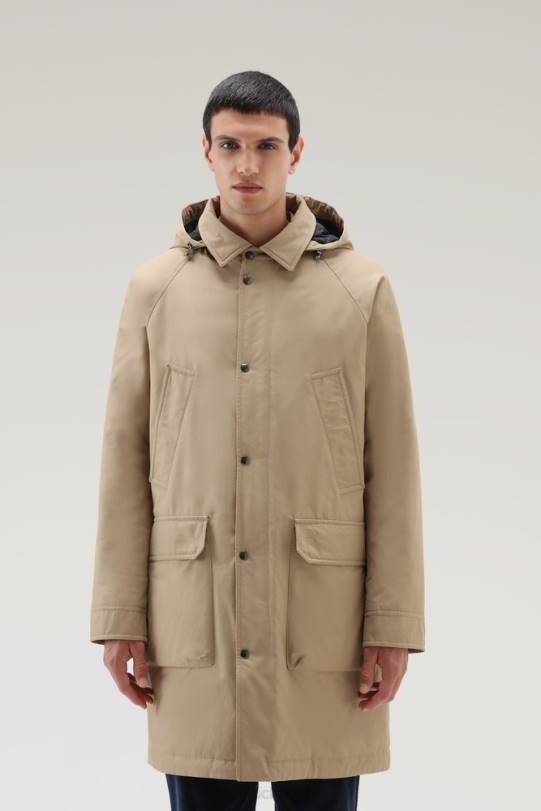 autentisk kåpe med raglanermer gull khaki menn Woolrich klær 8PBN678