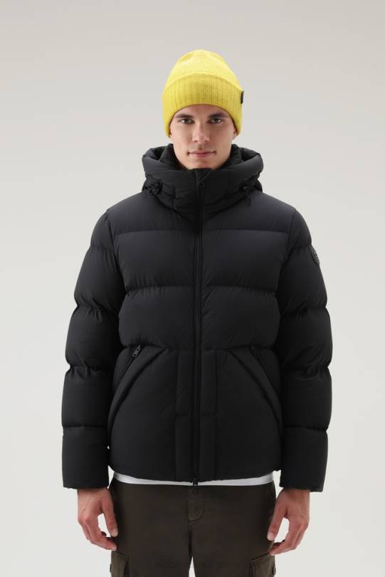 stretch nylon sierra supreme dunjakke svart menn Woolrich klær 8PBN747