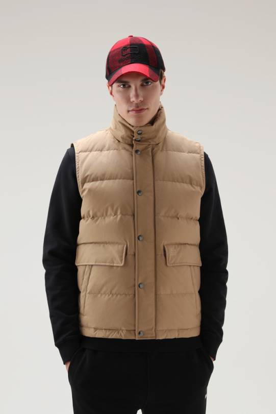 aleutian vest med avtakbar hette gull khaki menn Woolrich klær 8PBN766