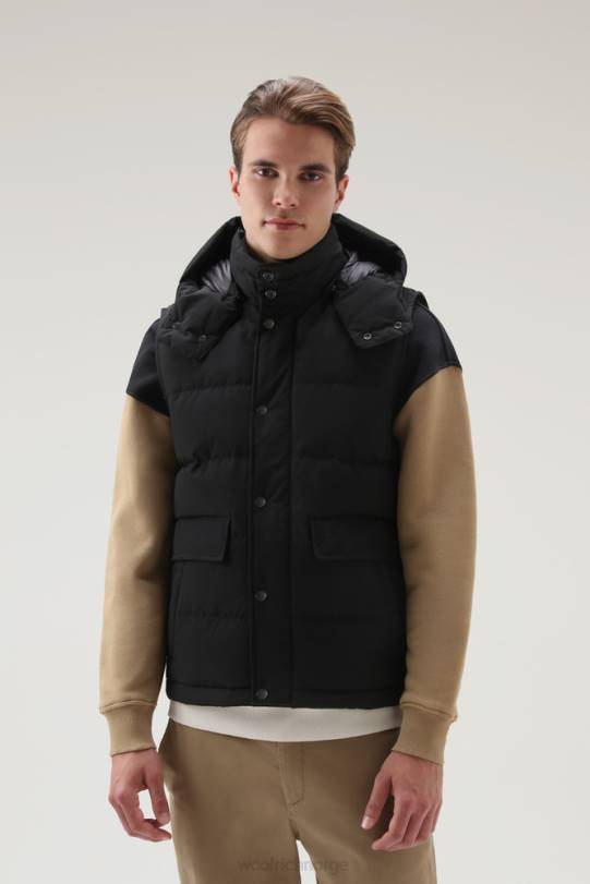 aleutian vest med avtakbar hette svart menn Woolrich klær 8PBN773