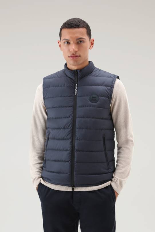 vattert og vattert sundancevest melton blå menn Woolrich klær 8PBN473