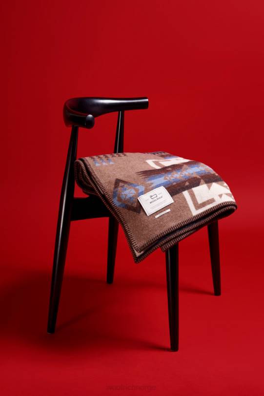 arkivmønster jacquard rent ullteppe laget i Italia beige navajo unisex Woolrich tilbehør 8PBN353