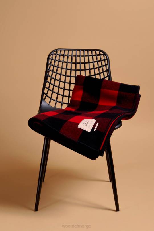 buffalo check rent ullteppe laget i Italia rød bøffel unisex Woolrich tilbehør 8PBN354