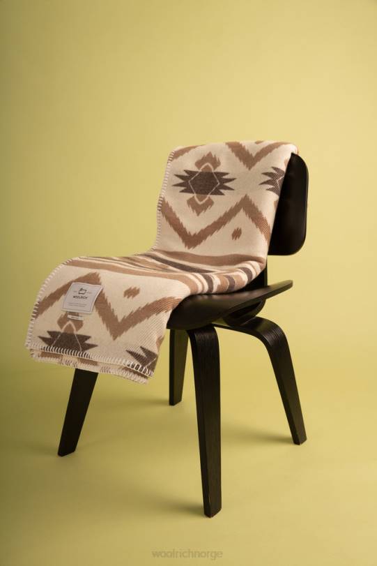 jacquard stripeteppe i ren ull melkeaktig krem unisex Woolrich tilbehør 8PBN238