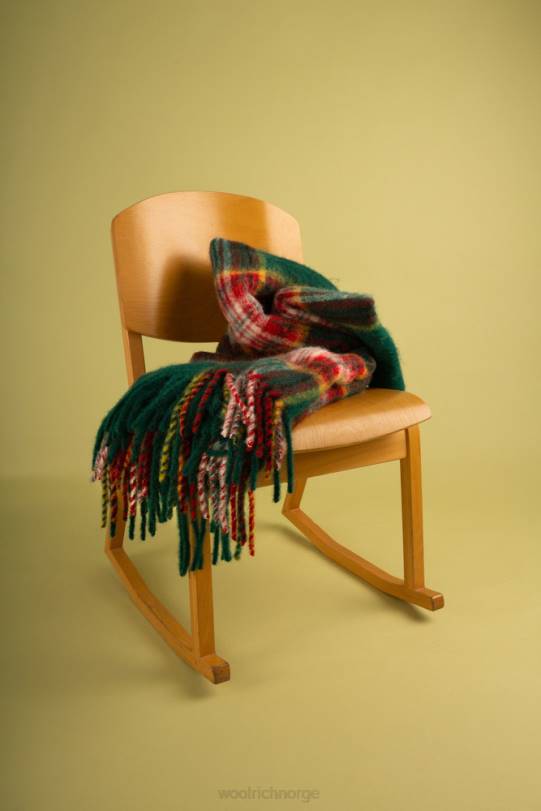 teppe i en blanding av alpakka, mohair og ull vokset grønt unisex Woolrich tilbehør 8PBN692